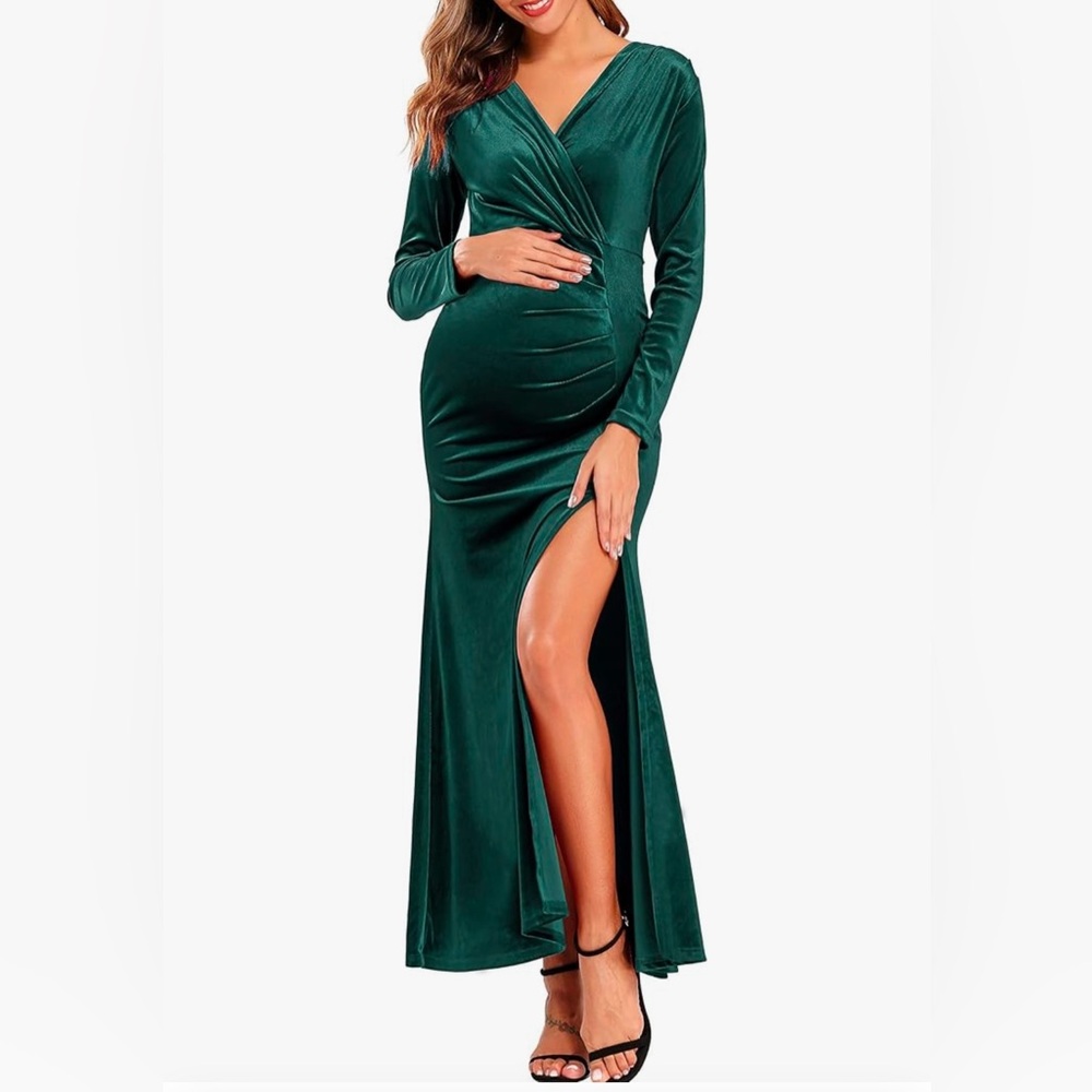 Velvet Formal Maternity Dress